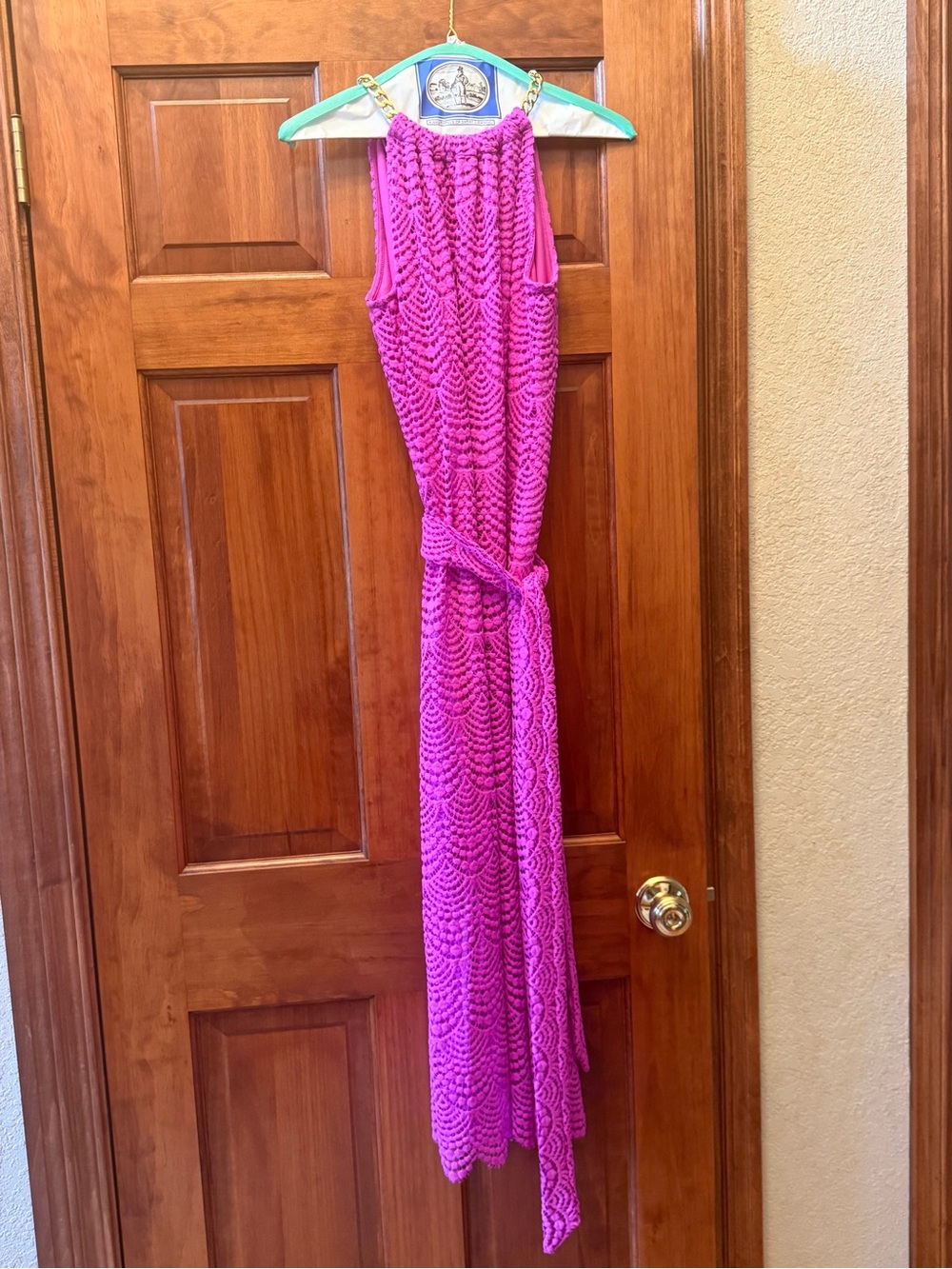 Lily Pulitzer Bright Fuchsia Halter Lace Midi Dress - Picture 3 of 6